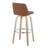 Toriano - 30" Fixed-Height Barstool (Set of 2) - Light Brown & Chrome Base