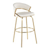 Jie - 30" Fixed-Height Barstool With Swivel - Gold Legs (Set of 2)