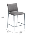 Freesia Counter Stool Charcoal Gray — Set of 2