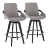 Cosmo - Fixed-Height Counter Stool (Set of 2) - Black Bamboo Base, Black Footrest