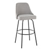 Marcel - 30" Fixed-Height Barstool With Swivel And Round Black Metal Footrest (Set of 2) - Black Metal
