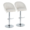 Matisse - Highback Adjustable Barstool With Rounded T Footrest (Set of 2) - Chrome Metal