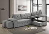 Roanne - Fabric Upholstered Sleeper Sectional Sofa - Gray
