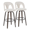 Ava - Upholstered Fixed-Height Barstool (Set of 2) - Walnut Glazed Wood Base