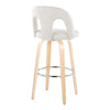 Ava - Upholstered Fixed-Height Barstool (Set of 2) - Natural Wood Base