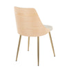 Anabelle - Dining / Accent Chair (Set of 2) - Gold Metal, Natural Wood