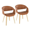 Curvo - Upholstered Chair (Set of 2) - Natural Wood Legs
