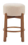 Nade Counter Stool Beige & Walnut — Set of 2