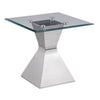 Jenny - Glass Top Stainless Steel Table