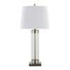 Glacier - 30" Table Lamp (Set of 2) - Clear Glass And Brushed Nickel With White Linen Shade