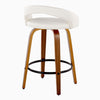Grotto - 32.5" Upholstered Fixed-Height Counter Stool (Set of 2) - Walnut Wood Base
