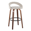 Grotto - Upholstered Fixed-Height Barstool (Set of 2) - Walnut Wood