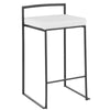 Fuji - Stackable Counter Stool - Black With White Velvet (Set of 2)