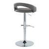 Grotto - Upholstered Adjustable Barstool - Chrome Metal Base