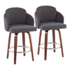 Dahlia - Contemporary Counter Stool (Set of 2) - Walnut Wood