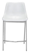 Magnus Counter Stool (Set of 2) White & Silver — Set of 2