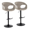 Curvo - Adjustable Barstool With Rounded T Footrest (Set of 2) - Black Metal