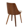 Anabelle - Dining / Accent Chair (Set of 2) - Walnut Wood And Cream Fabric