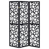Nailan - 3-Panel Room Divider Folding Screen Open Mosaic - Black