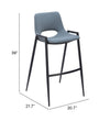 Desi Barstool Azure Gray — Set of 2