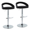 Grotto - Upholstered Adjustable Barstool - Chrome Metal Base