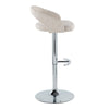 Grotto - Upholstered Adjustable Barstool - Chrome Metal Base