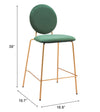 Odessa Counter Stool Green & Gold — Set of 2