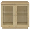 Tilbury - 2-Door Glass Front Accent Display Cabinet - Light Oak