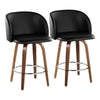 Fran - 35.5" Fixed-Height Counter Stool (Set of 2) - Walnut Wood