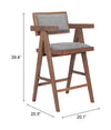 Delhi Counter Stool Gray & Walnut — Set of 2