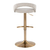 Grotto - Upholstered Adjustable Barstool - Gold Metal Base