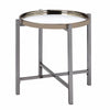 Edith - Round End Table - Dark Nickel