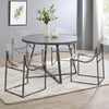 Jillian - 5 Piece Round Mirror Top Dining Set - Black Nickel