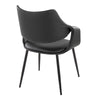 Curvo - High Back Upholstered Chair (Set of 2) - Black Metal Legs
