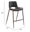 Desi Counter Stool (Set of 2) Black & Walnut — Set of 2