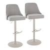 Studded - Marcel Adjustable Barstool (Set of 2) - Pearl Grey Metal
