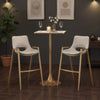 Desi Barstool Beige & Gold — Set of 2
