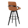 Cosmo - Fixed-Height Barstool (Set of 2) - Black Wood Base, Black Footrest