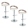 Grotto - Adjustable Barstool - Chrome Metal, Light Grey Wood