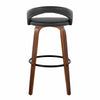 Grotto - Upholstered Fixed-Height Barstool (Set of 2) - Walnut Wood