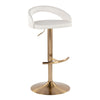 Grotto - Upholstered Adjustable Barstool - Gold Metal Base