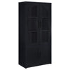 Riva - 4-Door Tall Accent Display Cabinet LED Lighting - Black