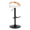 Grotto - Adjustable Barstool - Black Metal, Zebra Wood