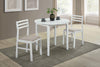 Bucknell - 3 Piece Round Drop Leaf Dining Table Set - White