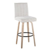 Hannah - 30" Fixed-Height Barstool With Swivel And Round Black Metal Footrest (Set of 2) - Whitewashed Wood