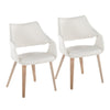 Curvo - High Back Upholstered Chair (Set of 2) - Whitewashed Wood Legs