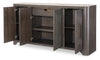 Lancia - Credenza With Stone Top - Charred Oak / White