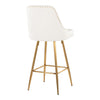 Studded - Marcel Fixed-Height Barstool (Set of 2) - Gold Metal