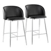 Fran - Fixed-Height Counter Stool (Set of 2) - Silver Metal Base