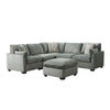 Deville - Modular 2 Piece Living Room Set (Sectional & Ottoman) - Nova Gray